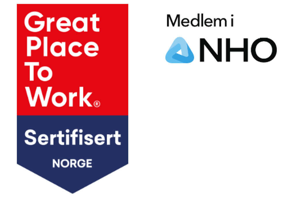 Great place to work og NHO-logoer